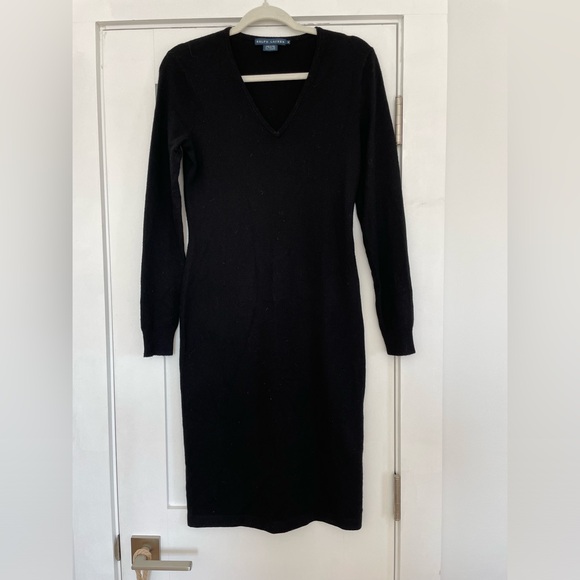 Vintage RALPH LAUREN Black Cashmere Dress - Picture 1 of 6